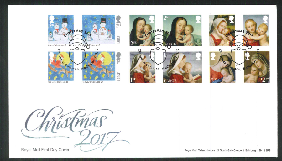 2017 Christmas FDC - Christmas Common, Watlington (Santa) Postmark - Click Image to Close